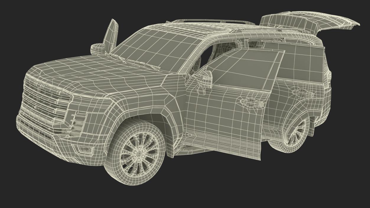 3D Dark Blue SUV model