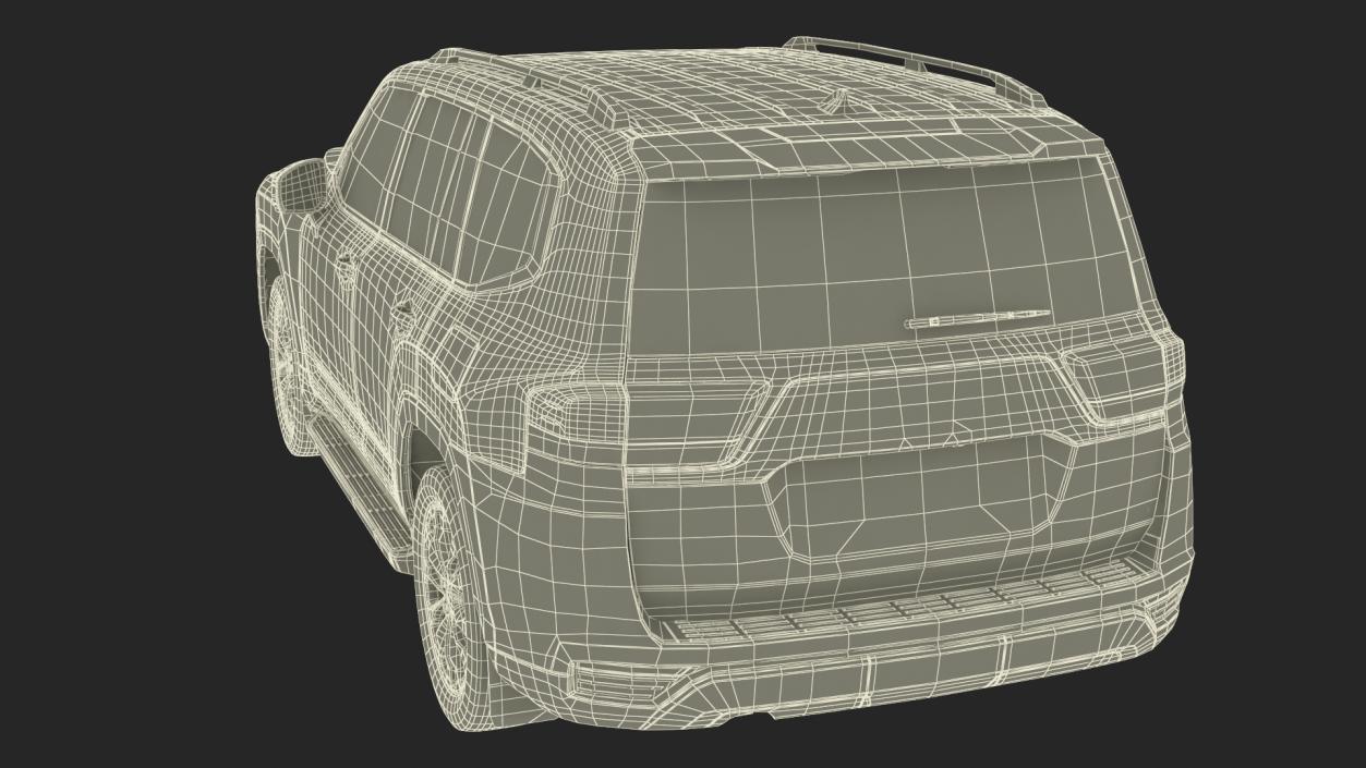 3D Dark Blue SUV model