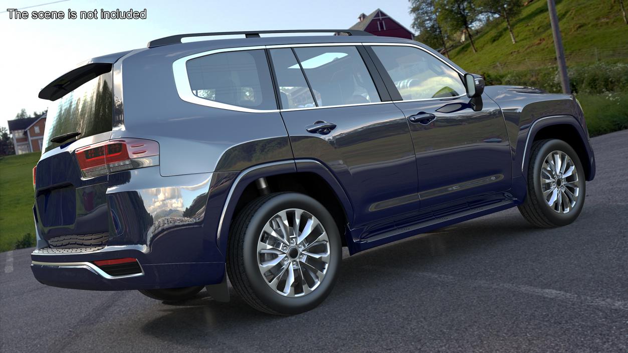 3D Dark Blue SUV model