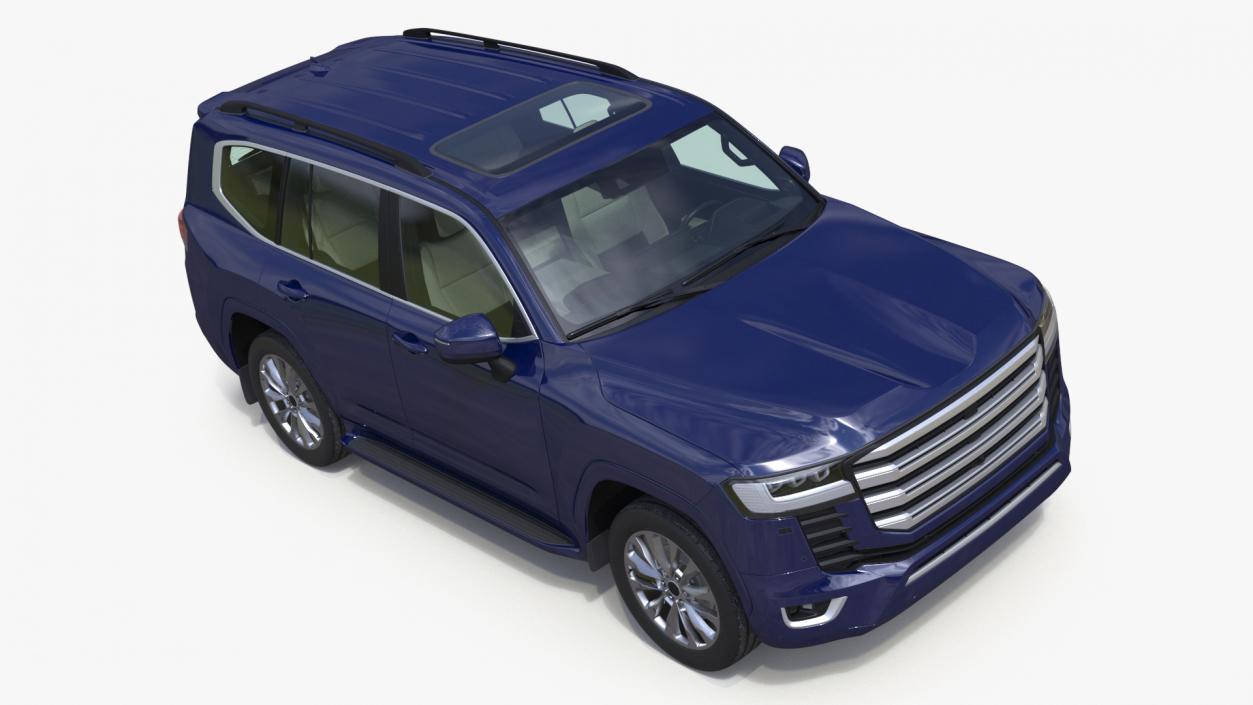 3D Dark Blue SUV model