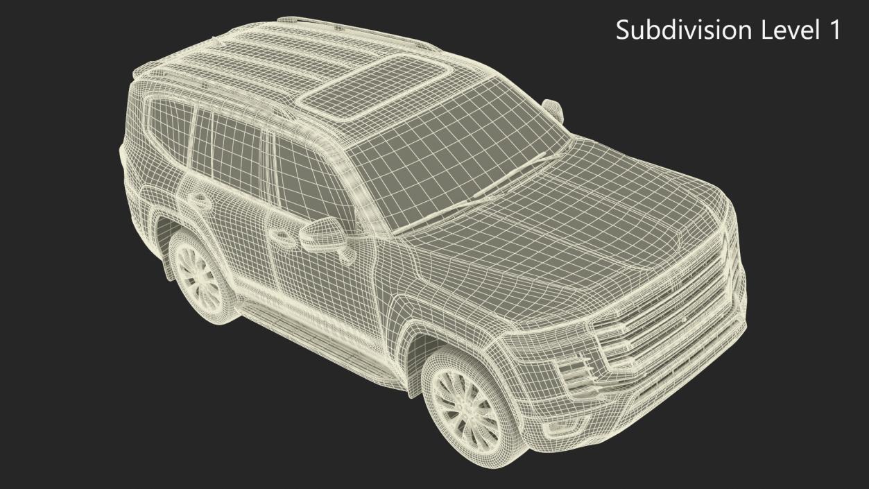 3D Dark Blue SUV model