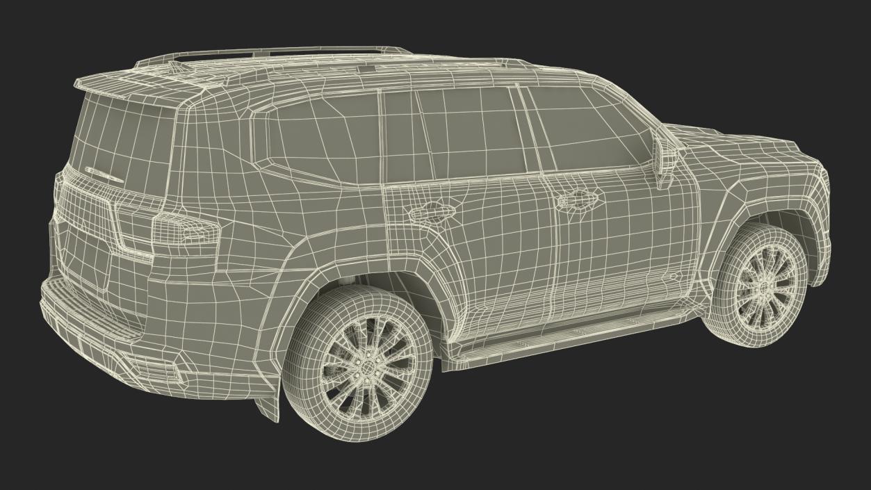 3D Dark Blue SUV model