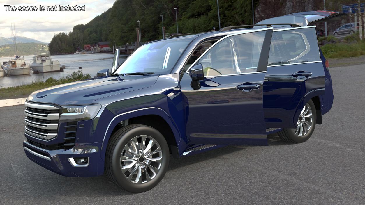 3D Dark Blue SUV model