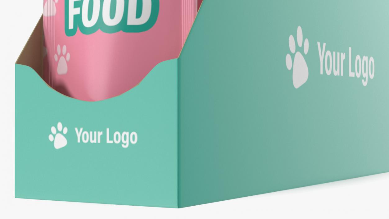 Wet Cat Food Pouch Box Mockup 3D model