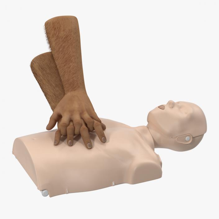 3D model First Aid Training with CPR Dummy Rigged