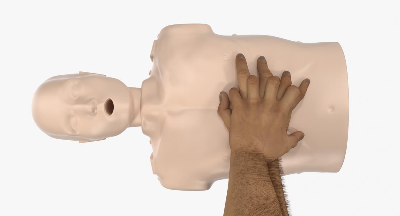 3D model First Aid Training with CPR Dummy Rigged