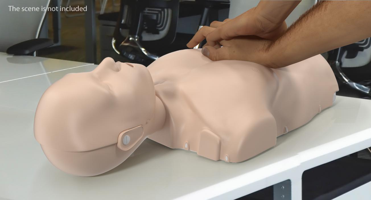 3D model First Aid Training with CPR Dummy Rigged