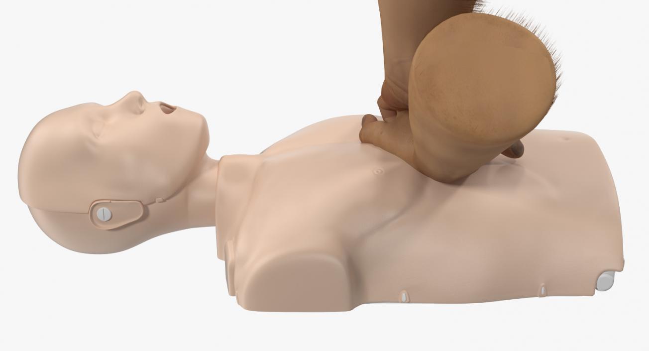 3D model First Aid Training with CPR Dummy Rigged