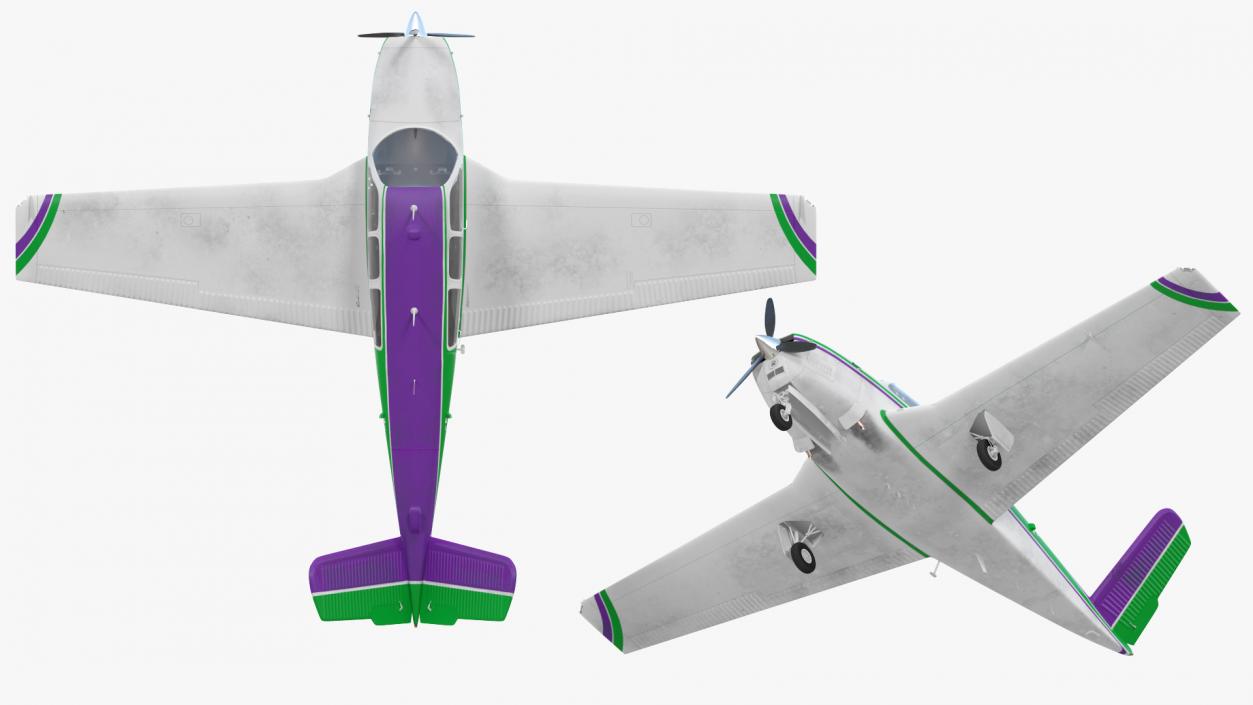 3D model Single Engined Aircraft V Tail