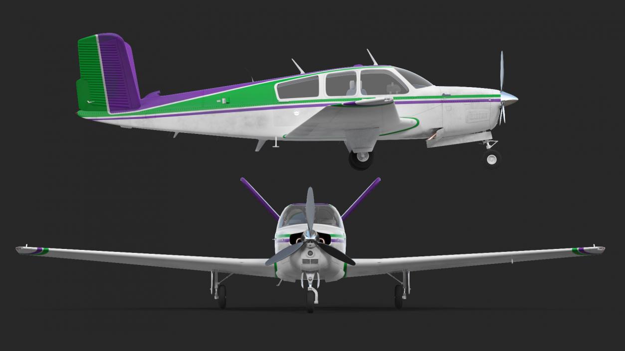 3D model Single Engined Aircraft V Tail