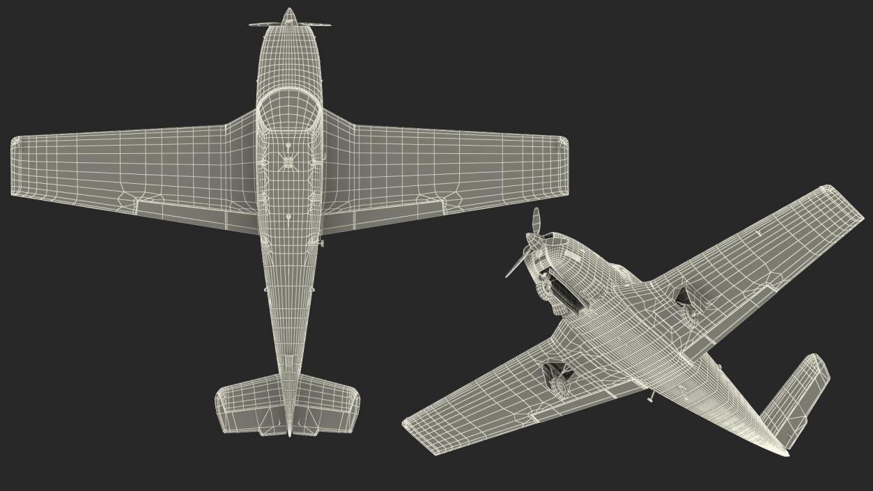 3D model Single Engined Aircraft V Tail