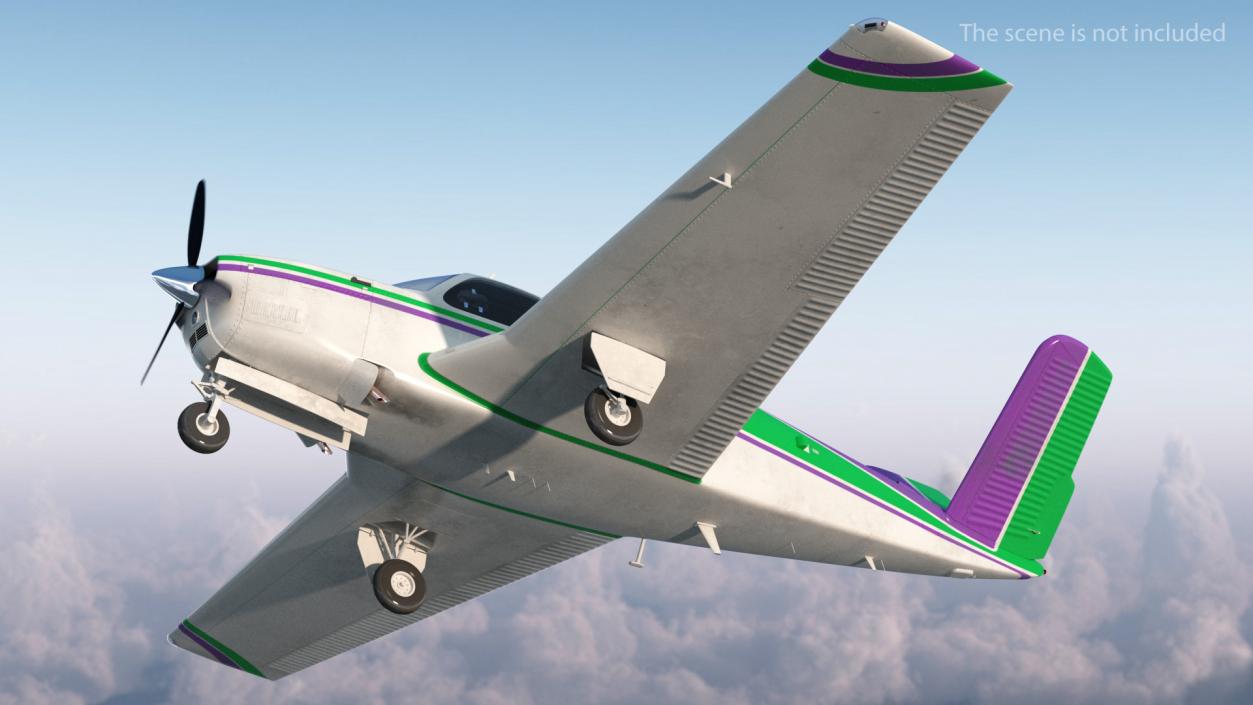 3D model Single Engined Aircraft V Tail