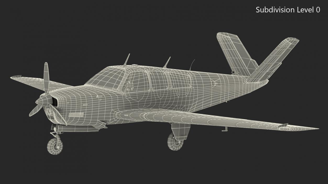 3D model Single Engined Aircraft V Tail