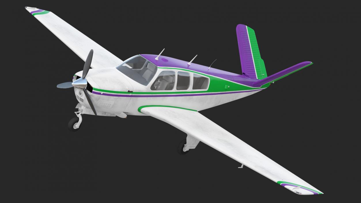 3D model Single Engined Aircraft V Tail