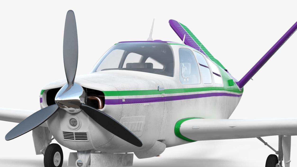 3D model Single Engined Aircraft V Tail