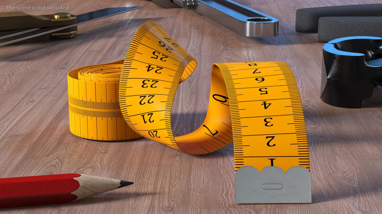 3D Orange Measuring Tape