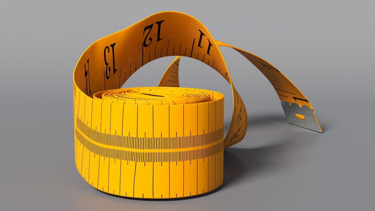 3D Orange Measuring Tape