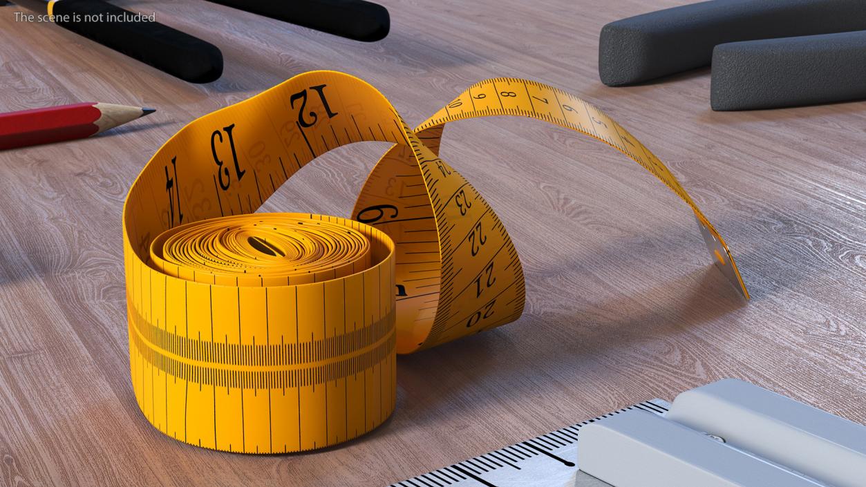 3D Orange Measuring Tape