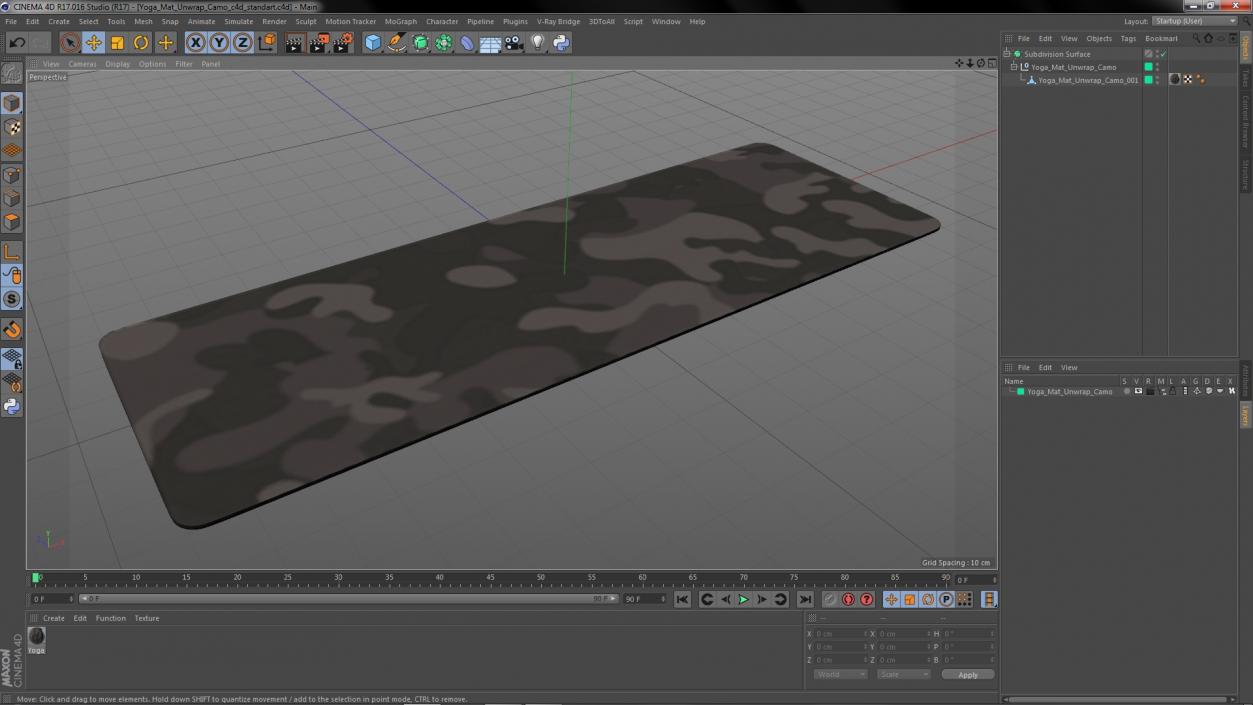 3D model Yoga Mat Unwrap Camo