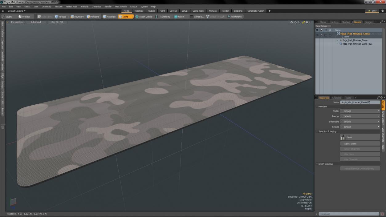 3D model Yoga Mat Unwrap Camo