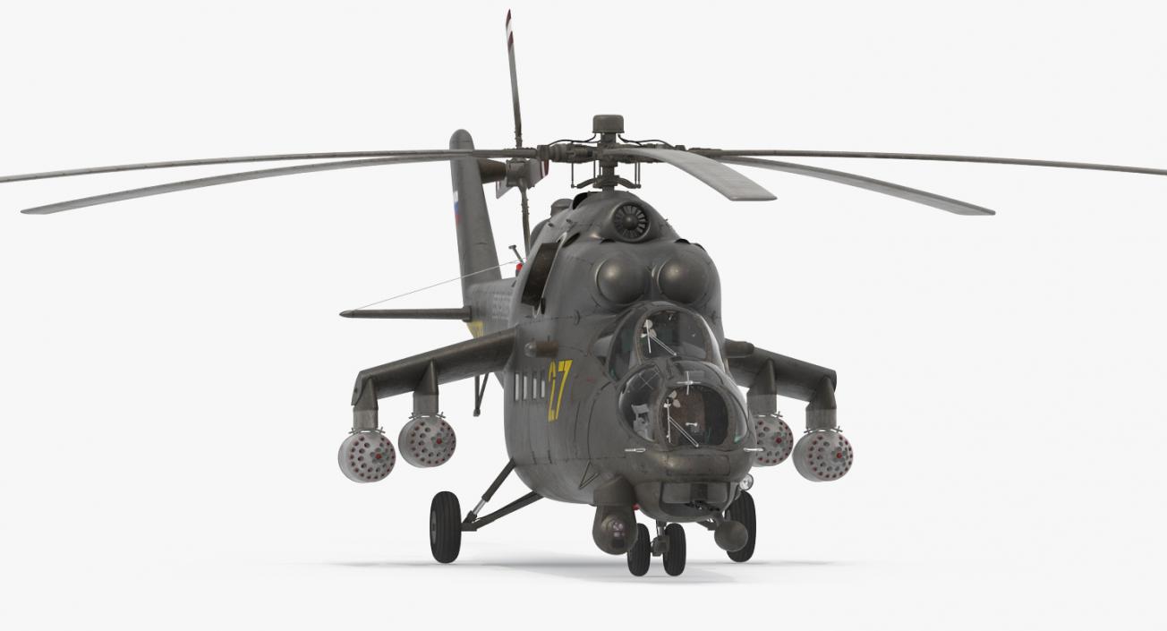 3D Russian Large Helicopter Gunship Mi 35M 2