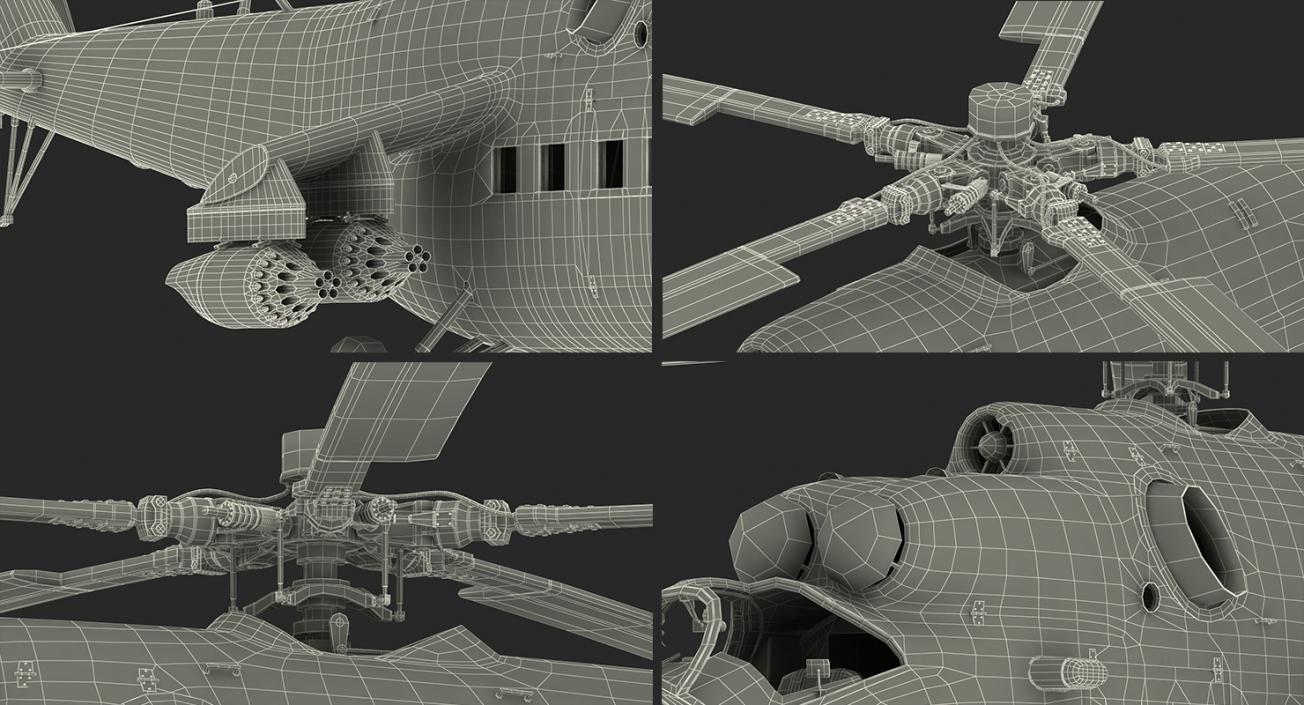 3D Russian Large Helicopter Gunship Mi 35M 2