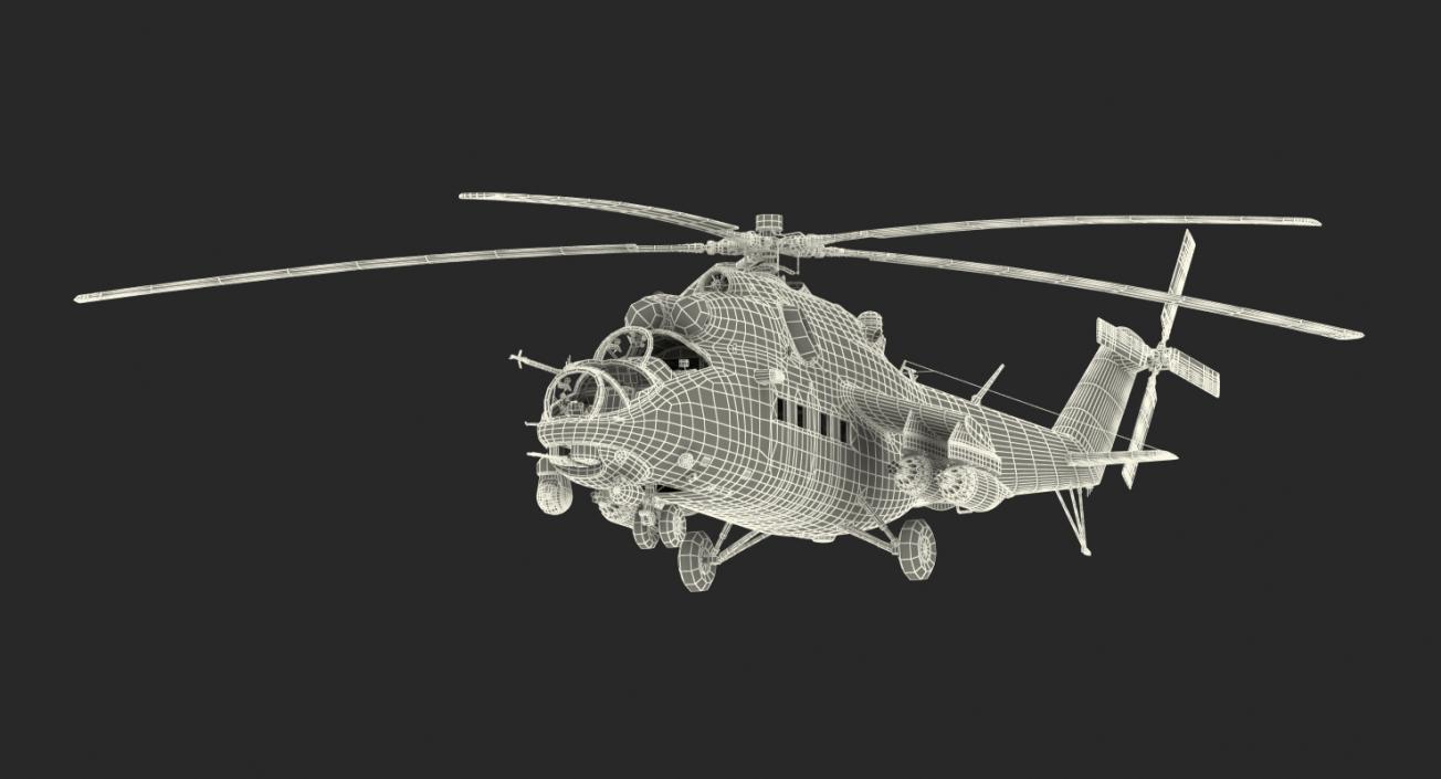 3D Russian Large Helicopter Gunship Mi 35M 2