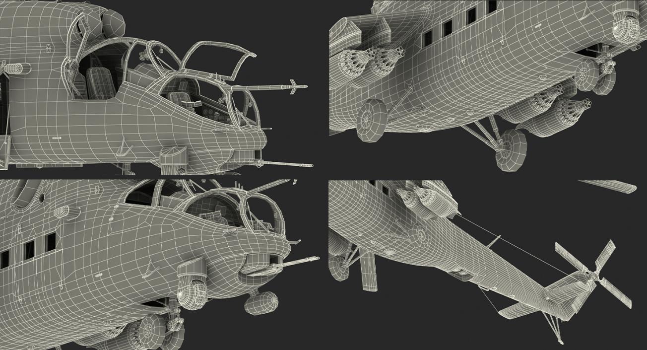 3D Russian Large Helicopter Gunship Mi 35M 2