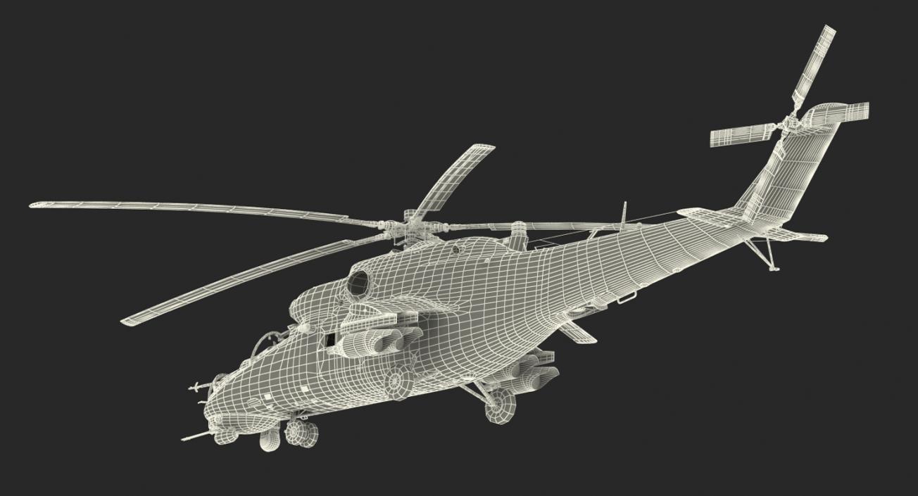 3D Russian Large Helicopter Gunship Mi 35M 2