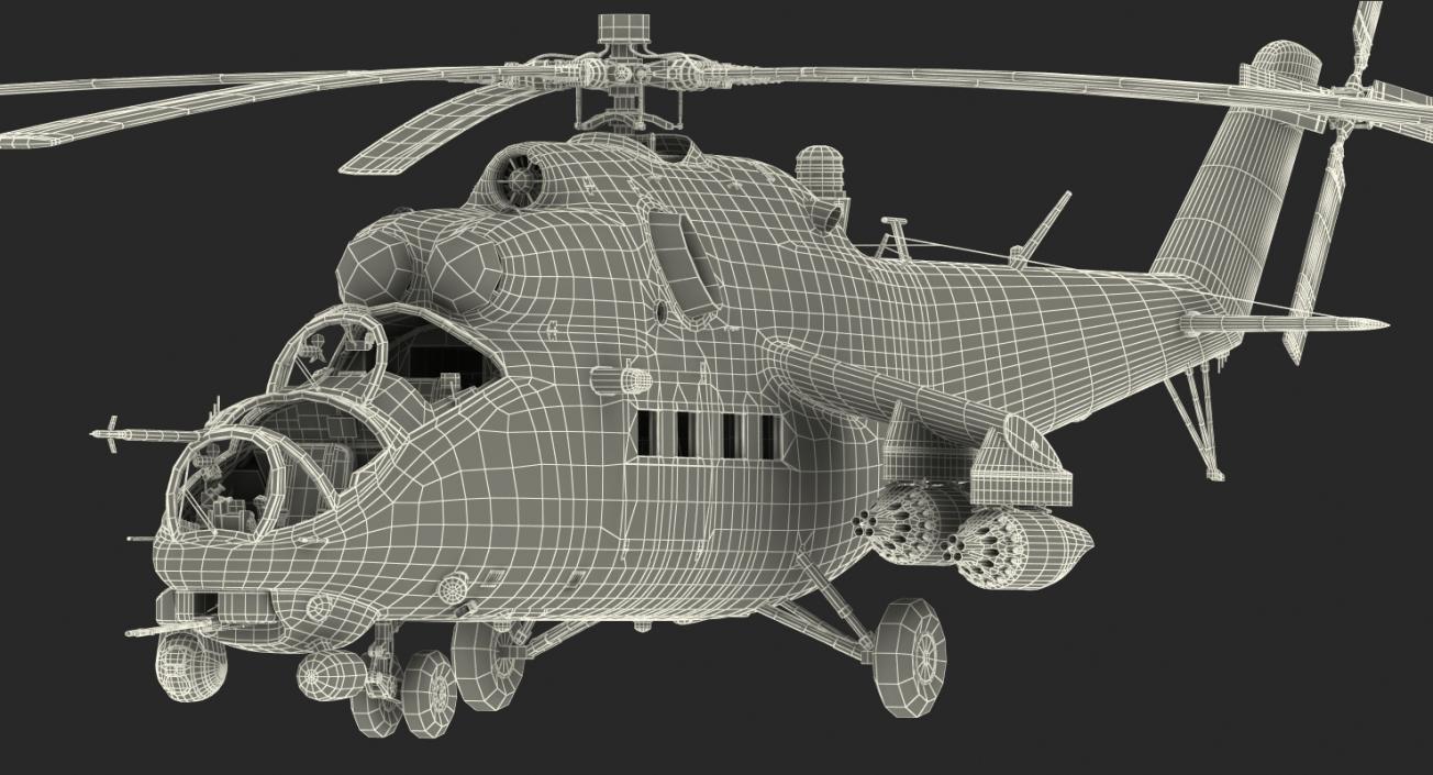 3D Russian Large Helicopter Gunship Mi 35M 2