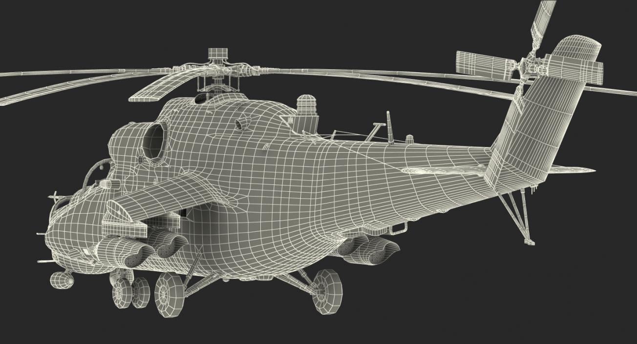 3D Russian Large Helicopter Gunship Mi 35M 2