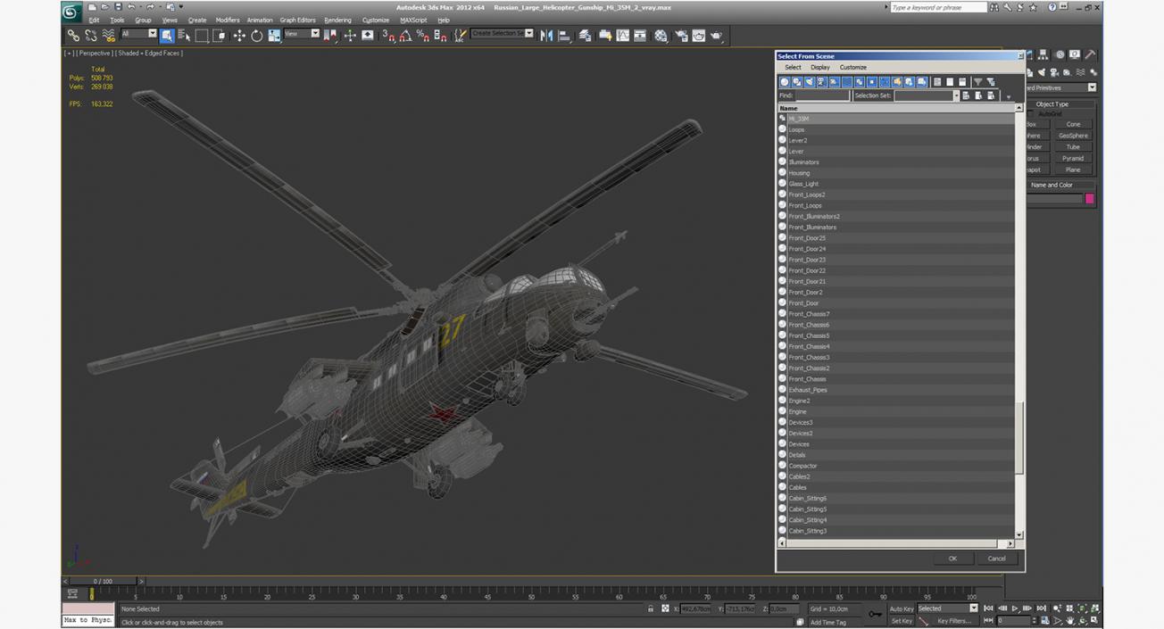 3D Russian Large Helicopter Gunship Mi 35M 2