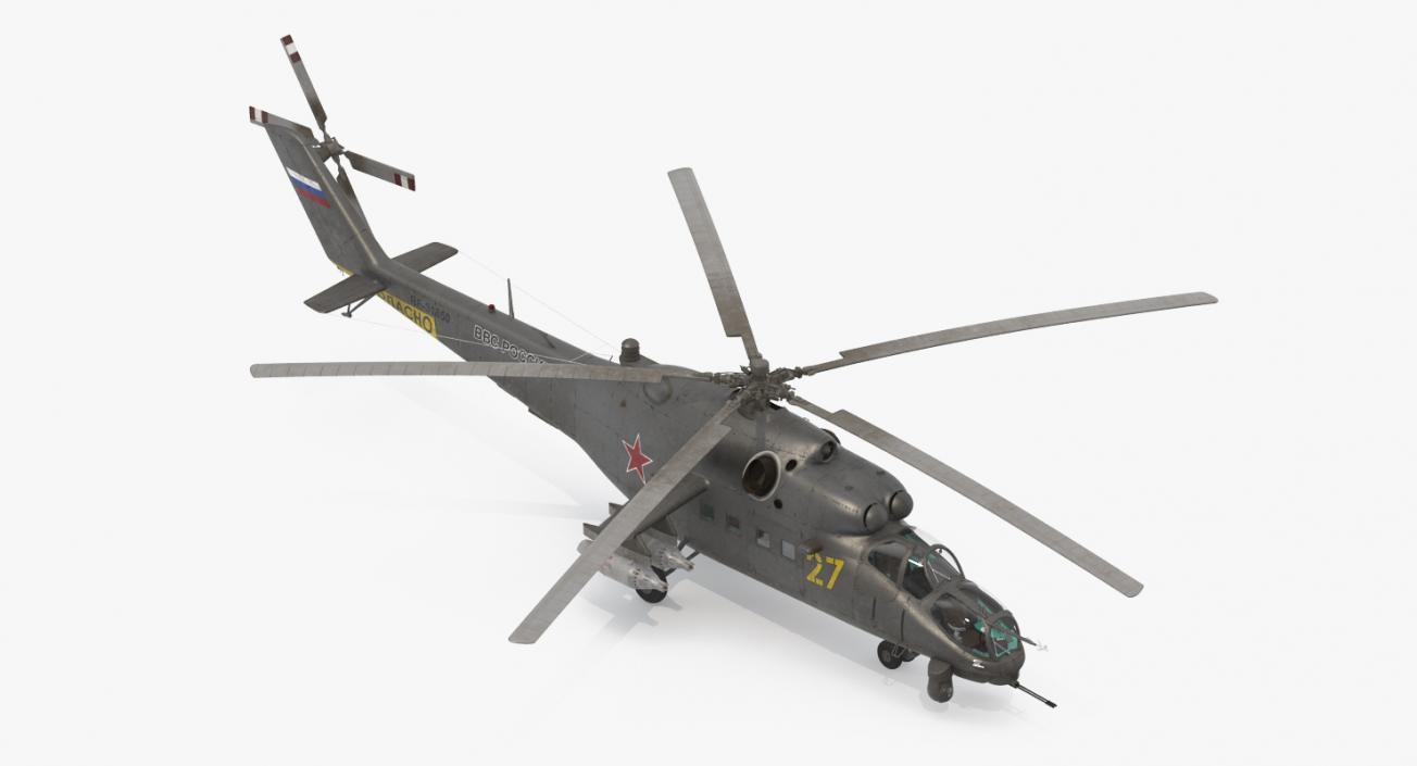 3D Russian Large Helicopter Gunship Mi 35M 2