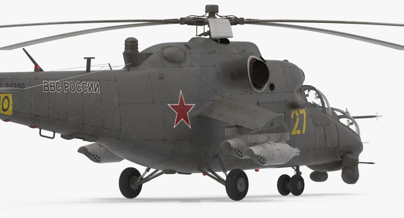 3D Russian Large Helicopter Gunship Mi 35M 2