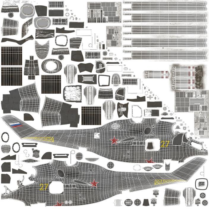 3D Russian Large Helicopter Gunship Mi 35M 2