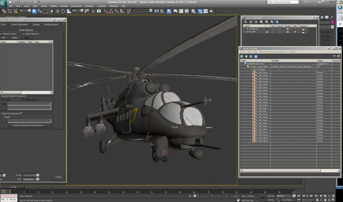 3D Russian Large Helicopter Gunship Mi 35M 2