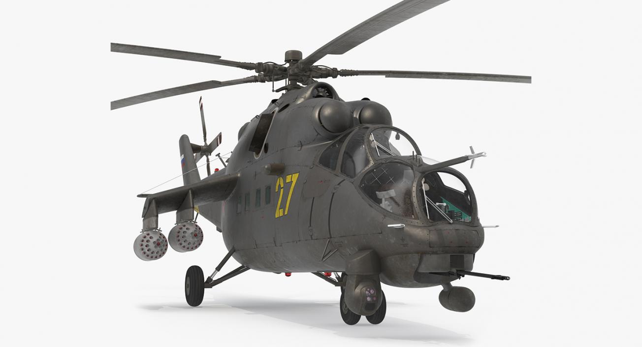 3D Russian Large Helicopter Gunship Mi 35M 2