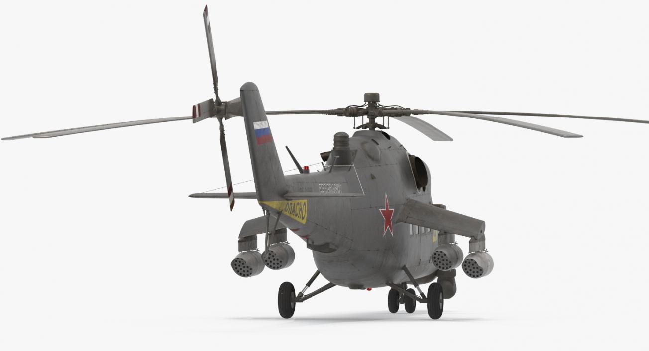 3D Russian Large Helicopter Gunship Mi 35M 2