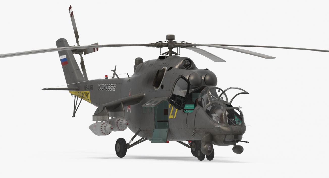 3D Russian Large Helicopter Gunship Mi 35M 2