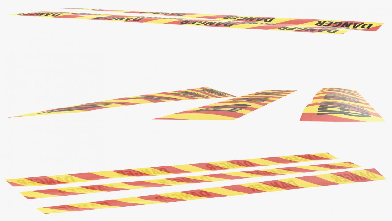 3D Barricade Tape Danger Yellow and Red