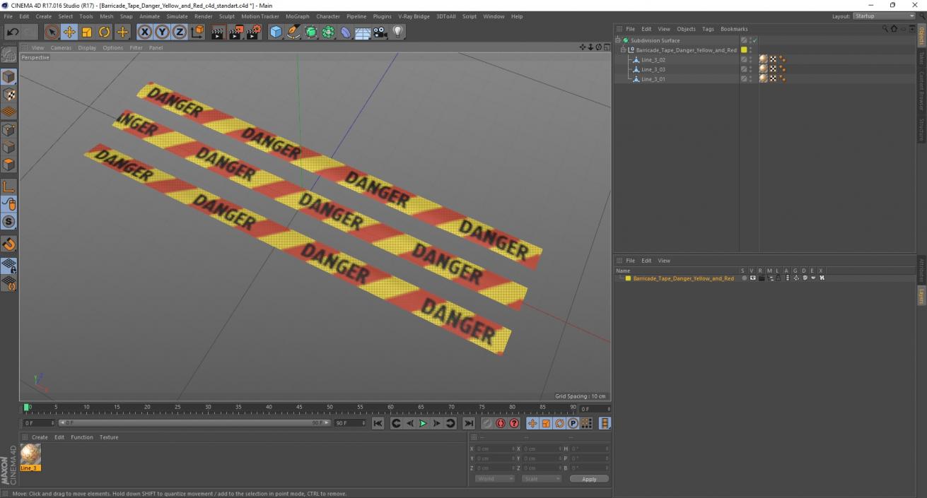 3D Barricade Tape Danger Yellow and Red