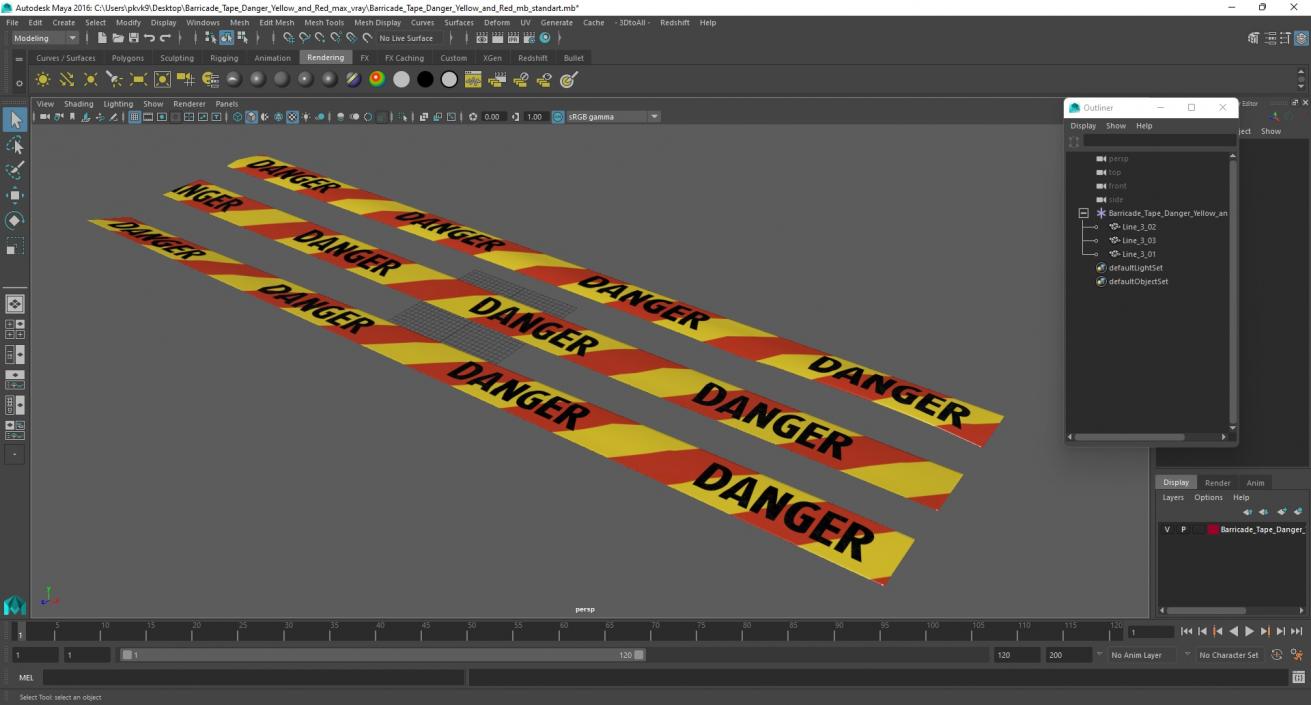 3D Barricade Tape Danger Yellow and Red