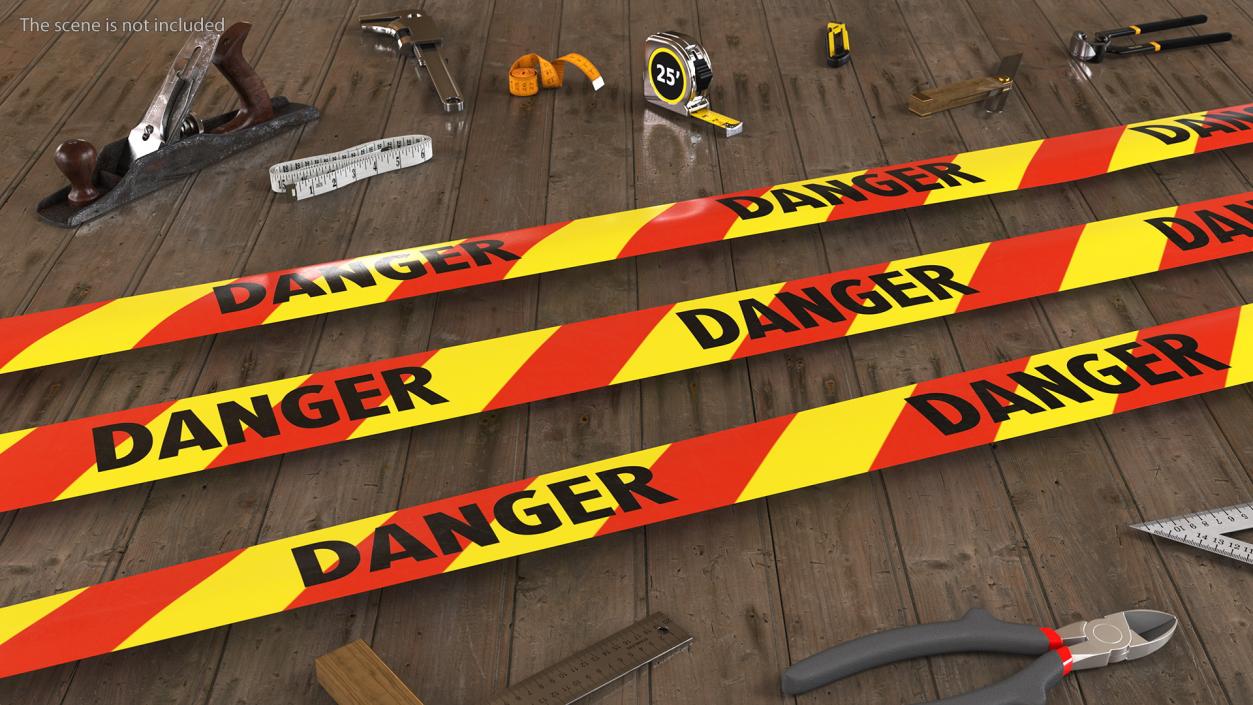 3D Barricade Tape Danger Yellow and Red