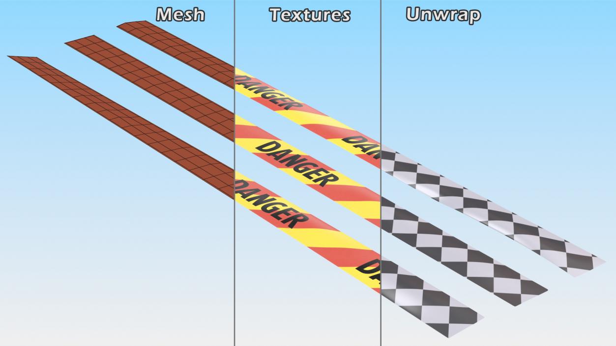 3D Barricade Tape Danger Yellow and Red