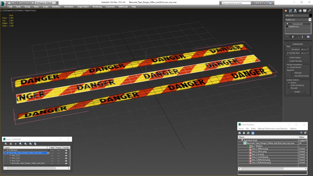 3D Barricade Tape Danger Yellow and Red