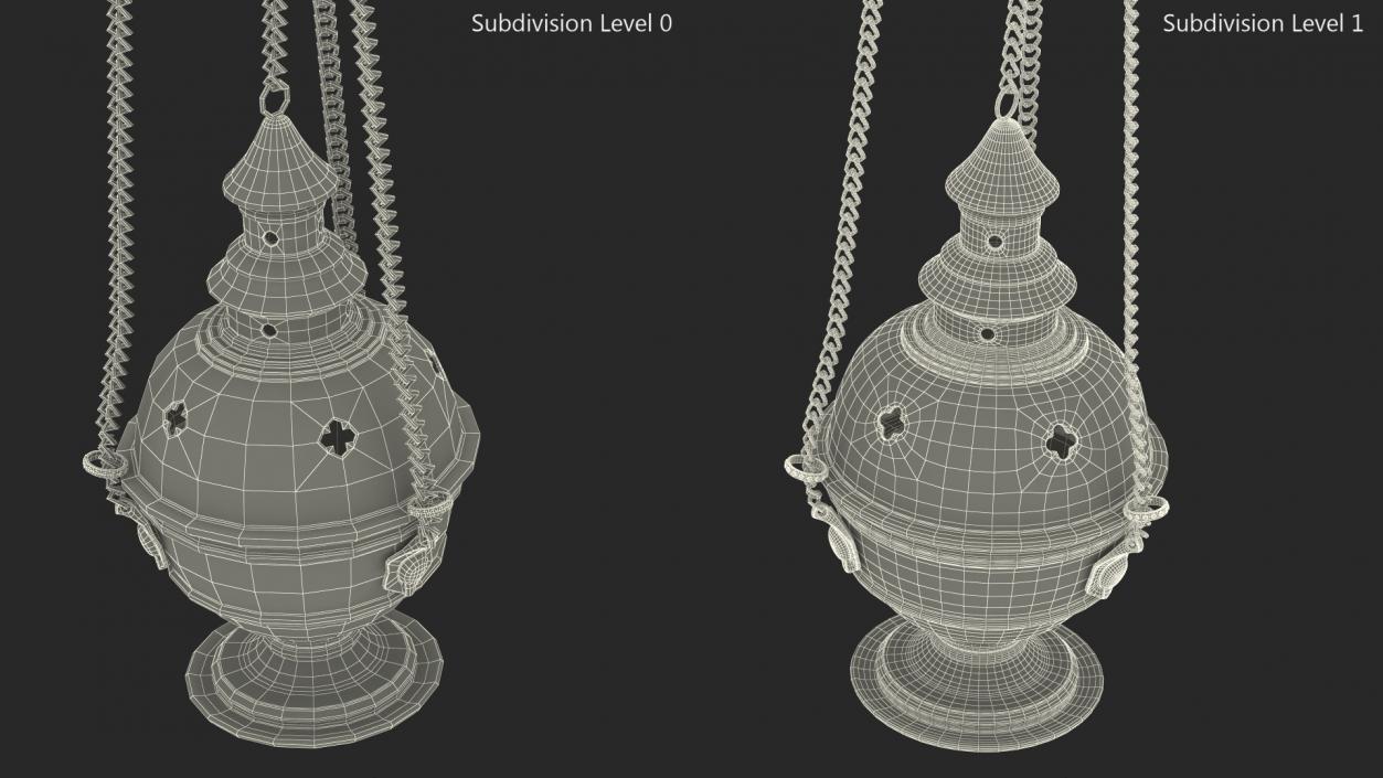 Chain Censer Gold 3D