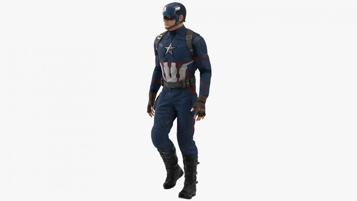 3D Character Captain America Rigged for Maya