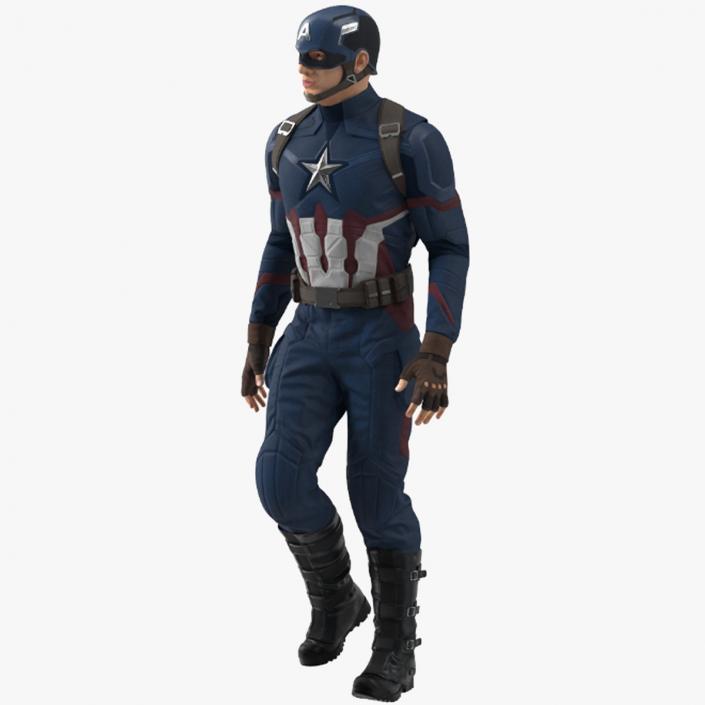 3D Character Captain America Rigged for Maya