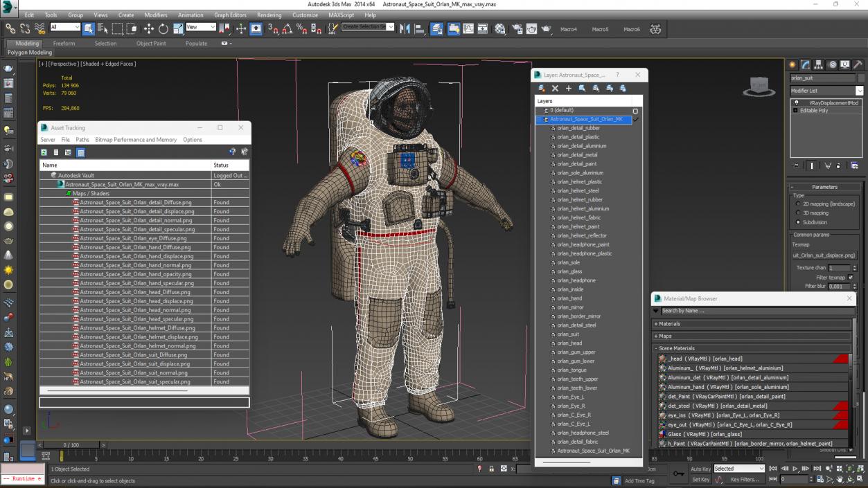 Astronaut Space Suit Orlan MK 3D model