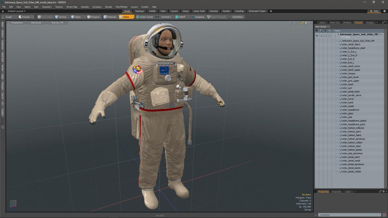 Astronaut Space Suit Orlan MK 3D model